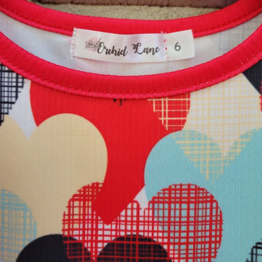 Girls - Orchid Lane Red Tulle Heart Dress - Size 6 - Picture 5 of 6